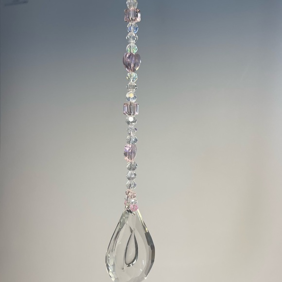 Pink crystal handmade beaded sun catcher - Picture 1 of 7